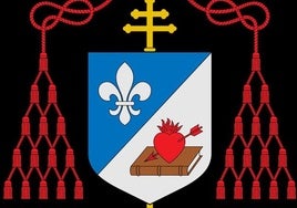 El escudo episcopal del obispo Robert Francis Prevost, una declaración de principios agustinos