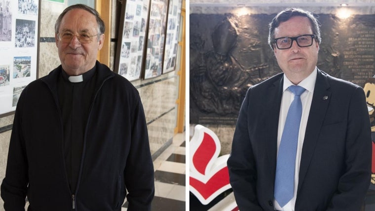 Argimiro Martín Fuertes (izquierda) e Ildefonso Trigueros, director del colegio