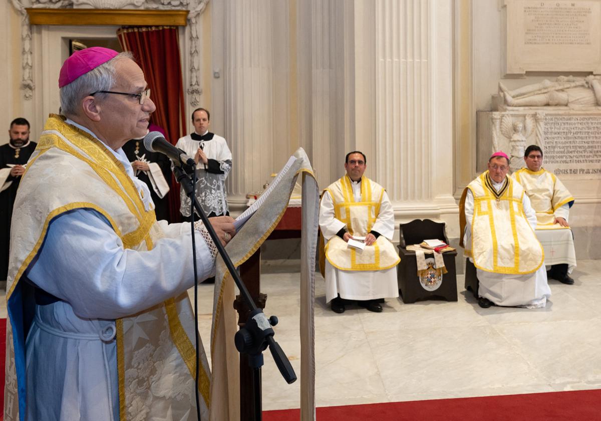 El Papa León XIV, cuando era obispo de Chiclayo, en abril de 2023