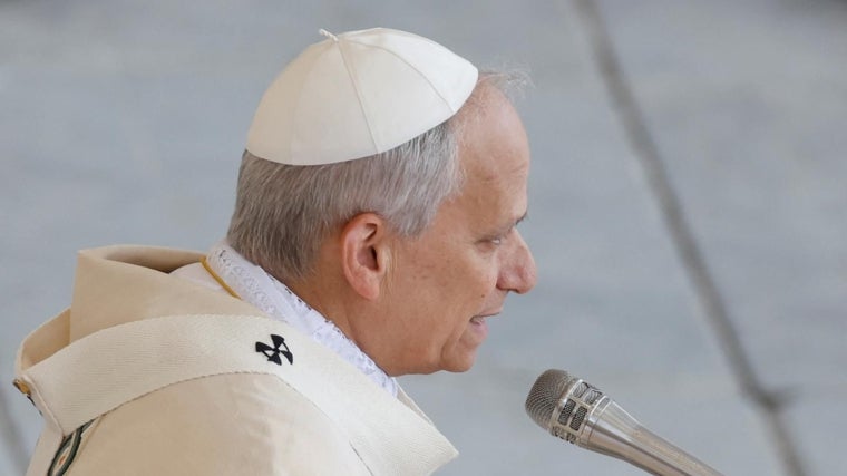 El Papa León XIV en un momento de la homlía