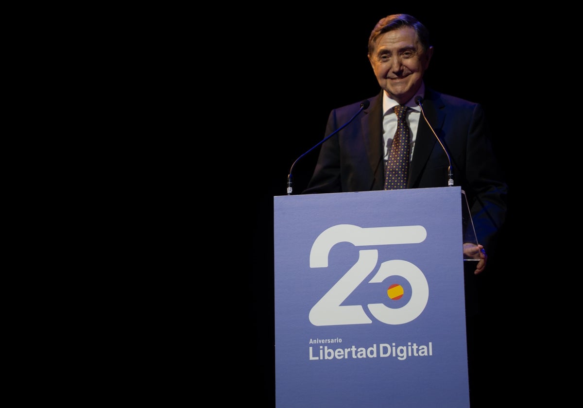 Federico Jiménez Losantos, ayer en la gala del 25 aniversario de Libertad Digital