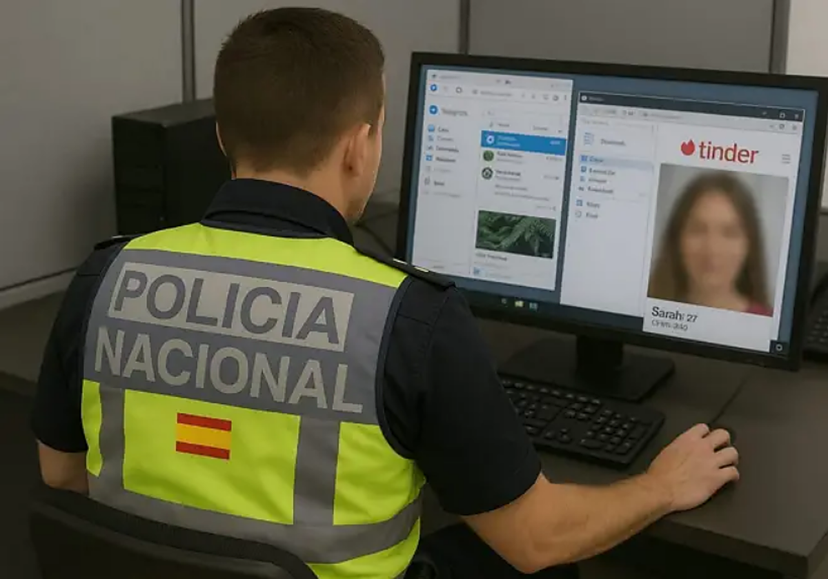 Un agente investiga en webs de contactos delitos de «sextorsión»