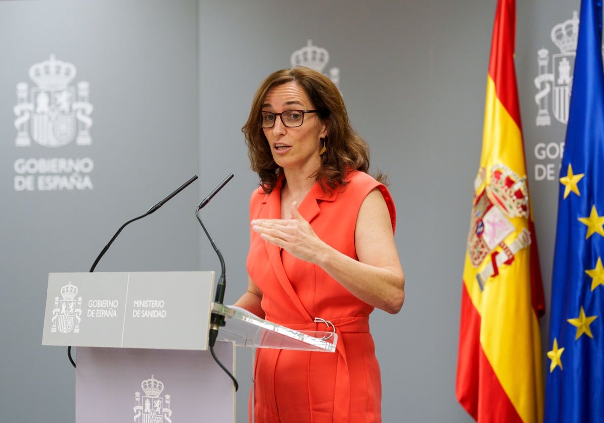 La ministra de Sanidad, Mónica García, este miércoles