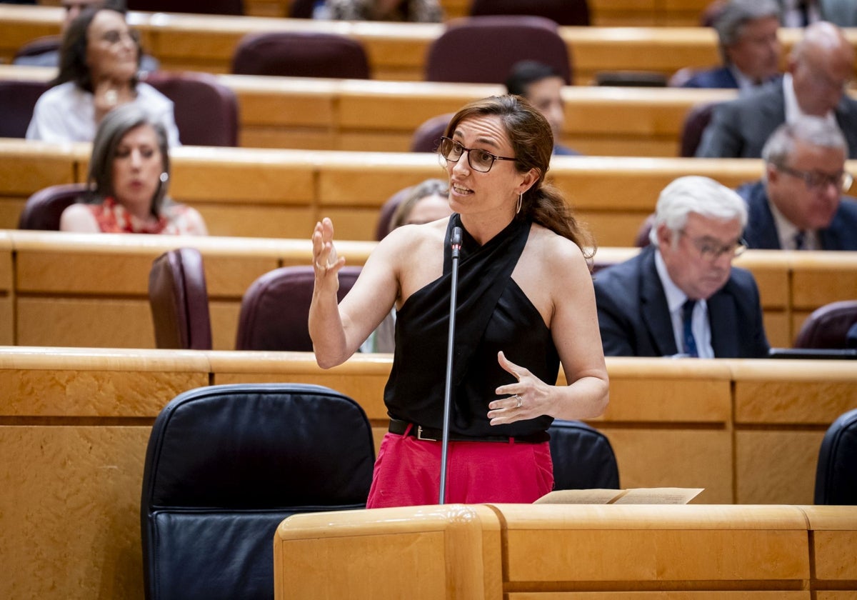 La ministra de Sanidad, Mónica García, el pasado junio en el Senado