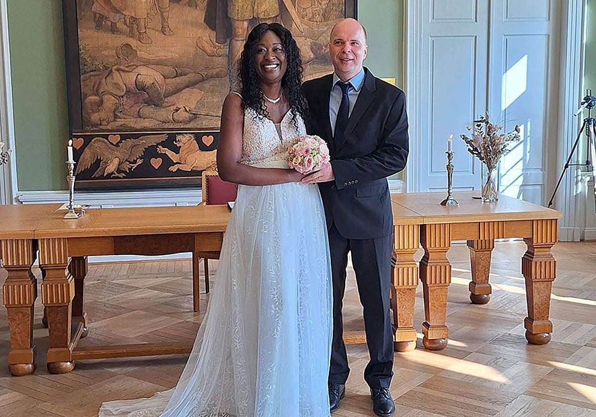 Linda y Frank, matrimonio de Ghana y Alemania casado en Aabenraa (Dinamarca)