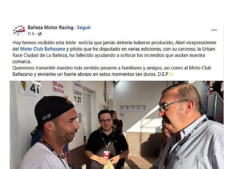 Abel Ramos, el amante del motor que perdió la vida por salvar a su pueblo del fuego