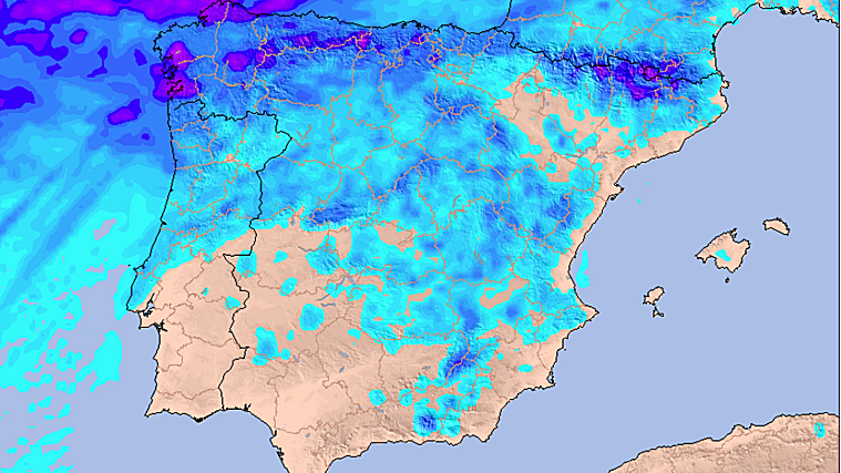Mapa de precipitación acumulada del viernes 15 de agosto