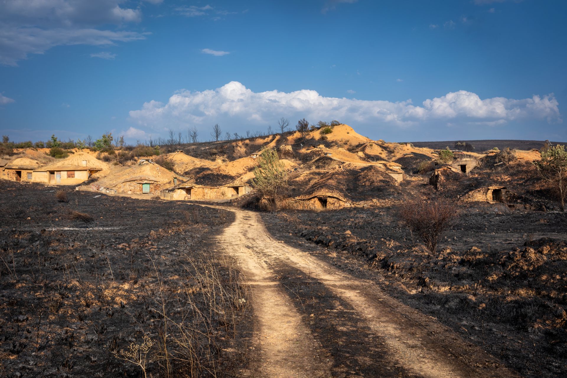 Bodegas quemadas por el incendio de Molezuelas