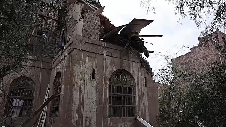 Las fuertes lluvias causan daños en un edificio declarado Patrimonio de la Humanidad por la UNESCO en Saná