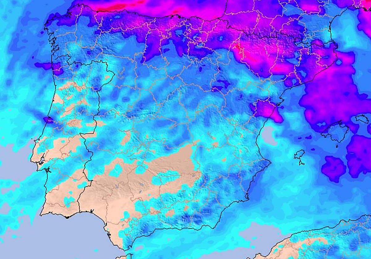 La Aemet avisa de la llegada a España de fuertes lluvias, frío y heladas:  las temperaturas