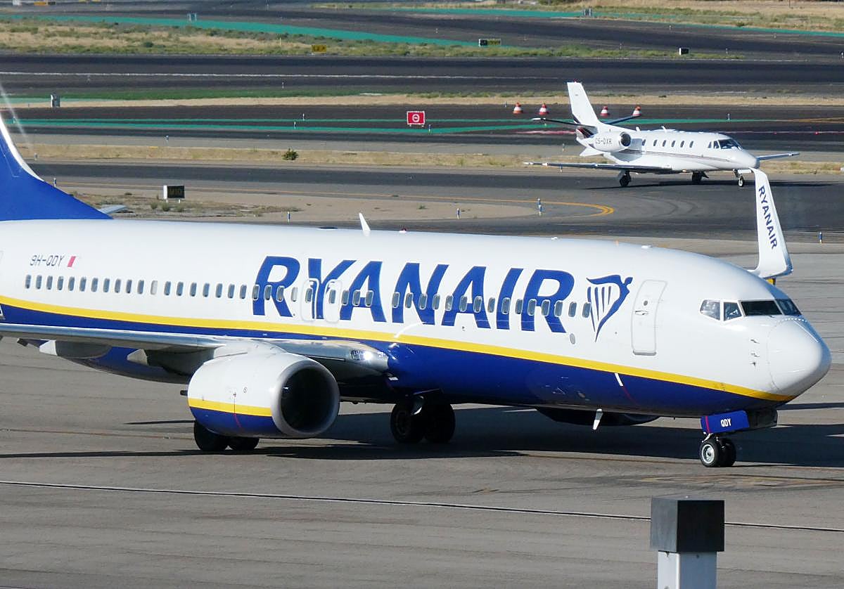 Los aviones de la compañía Ryanair en el Aeropuerto Adolfo Suárez Madrid-Barajas