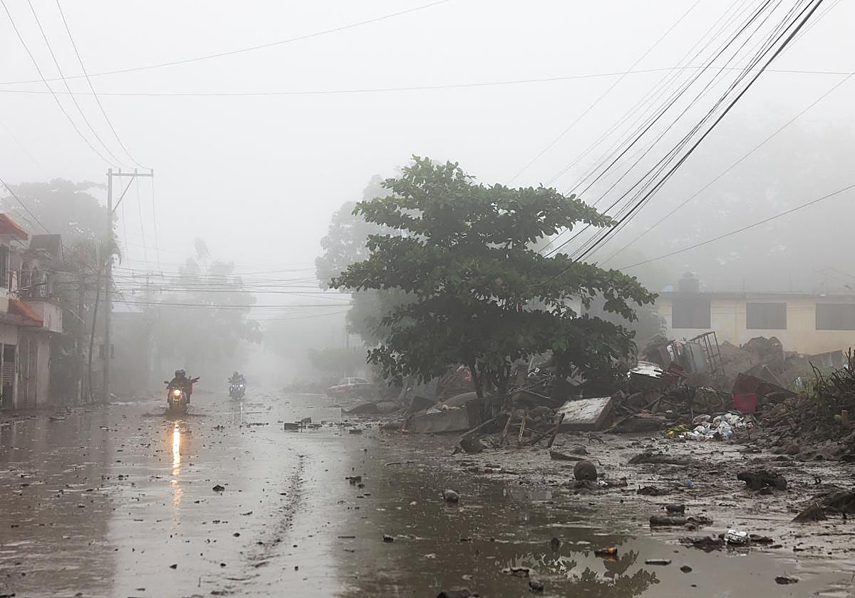 Imagen de las lluvias caídas en México y los destrozos producidos.