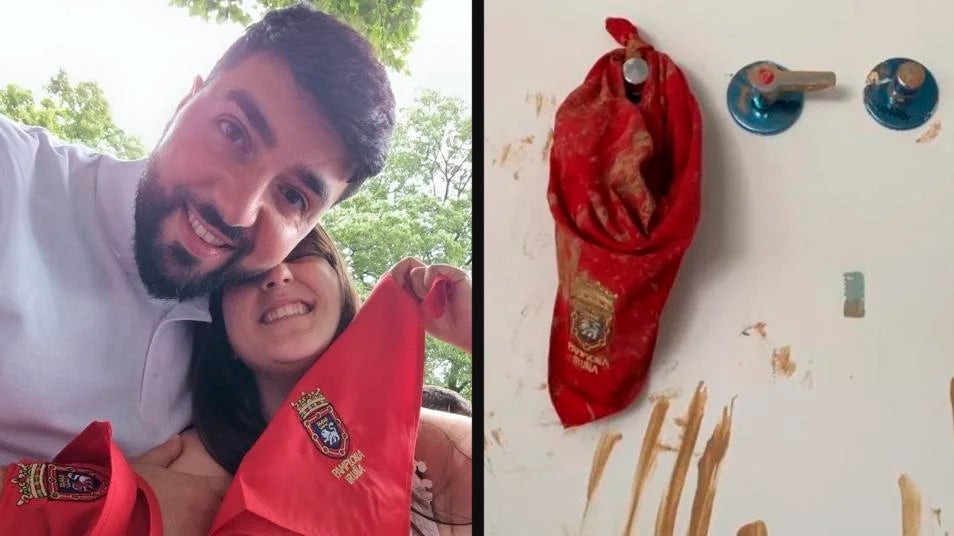 Pañuelo de San Fermín rescatado tras la DANA en Paiporta
