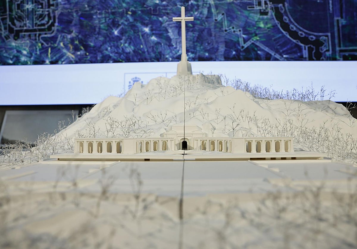 Maqueta del proyecto 'La base y la cruz' que ha sido elegido este martes por un jurado como ganador