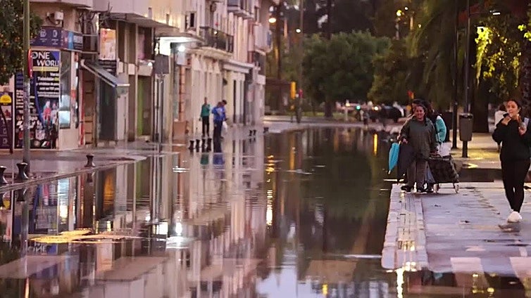 Calles inundadas en Huelva
