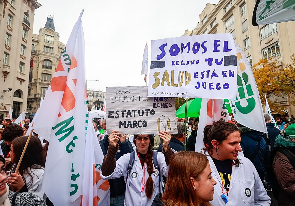 Manifestación de médicos este sábado en Madrid para reclamar un estatuto propio