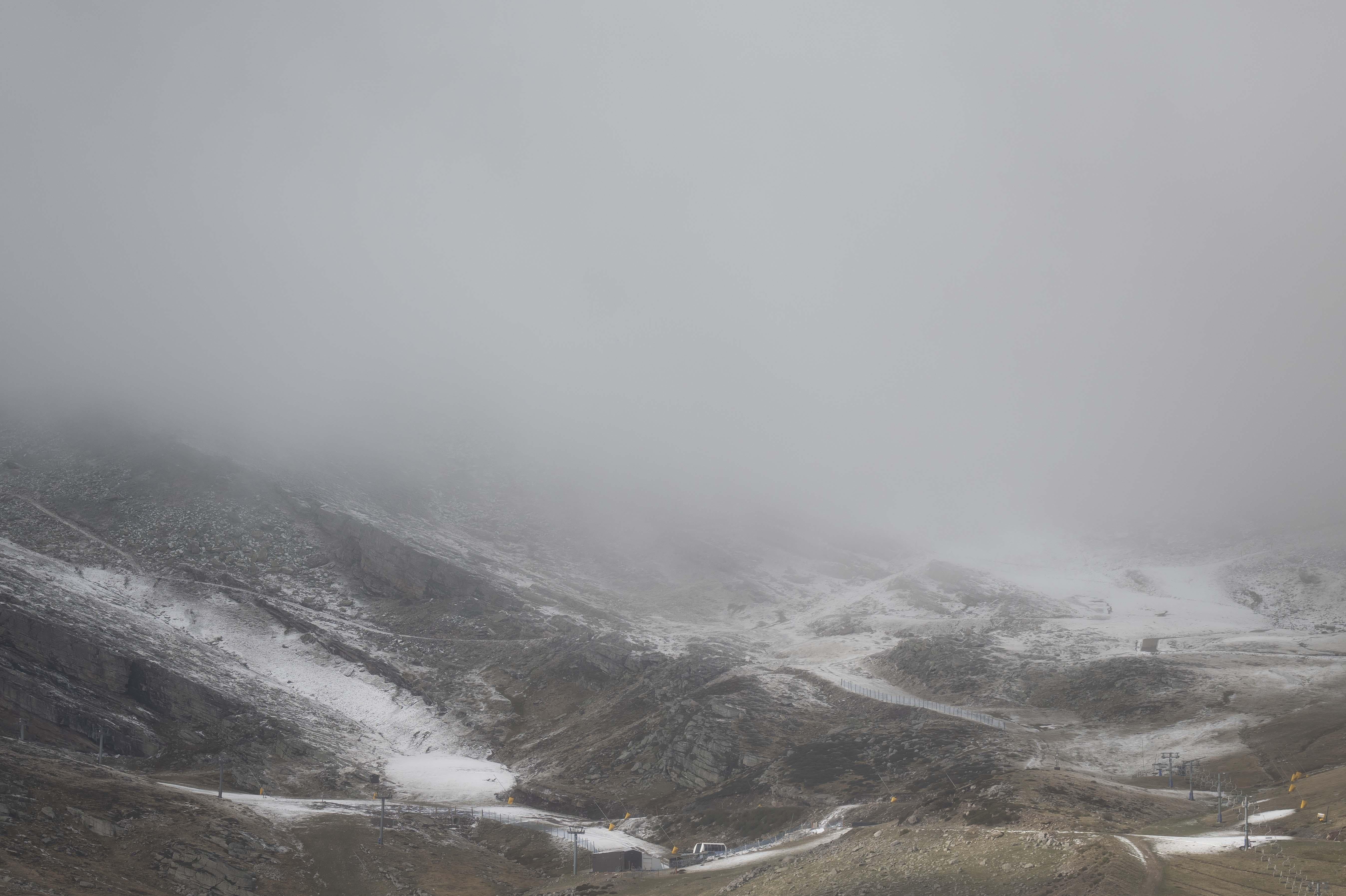 Vista de la estación de Alto Campoo en la localidad cántabra de Brañavieja