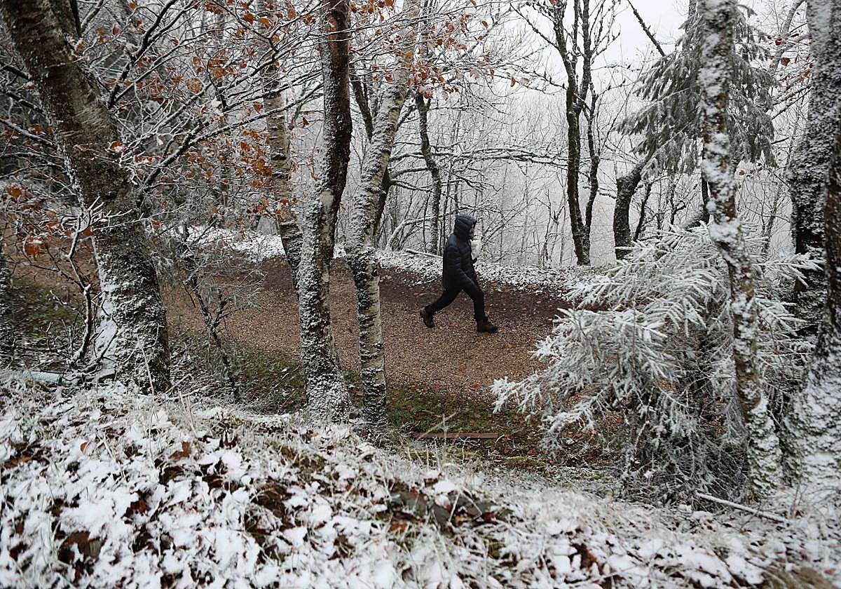 La llegada de la masa de aire ártico a Galicia provoca nevadas en Lugo