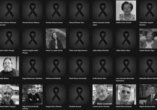 ABC publicó un muro del recuerdo como homenaje a todas las víctimas mortales de Valencia.