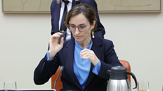 La ministra de Sanidad, Mónica García, este martes en el Congreso.