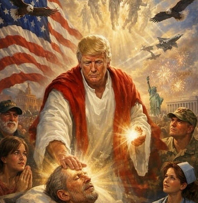 Trump eliminó la imagen que había publicado en su propia red social, Truth Social, en la que aparece como un mesías