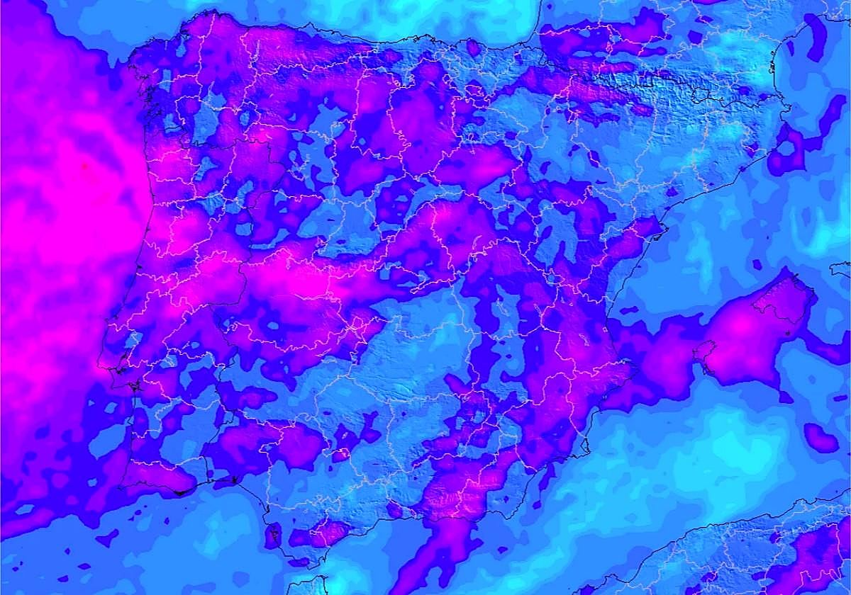 Mapa de las precipitaciones acumuladas en España