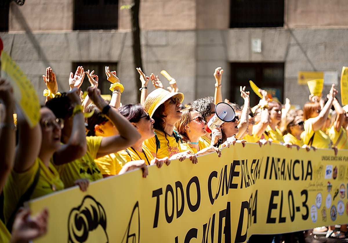 Las educadoras infantiles se han manifestado este sábado en Madrid en la primea huelga educativa contra el Gobierno de Sánchez
