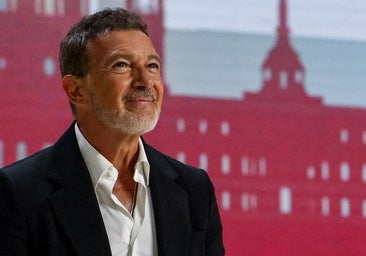 Antonio Banderas durante su discurso en el Movistar Arena