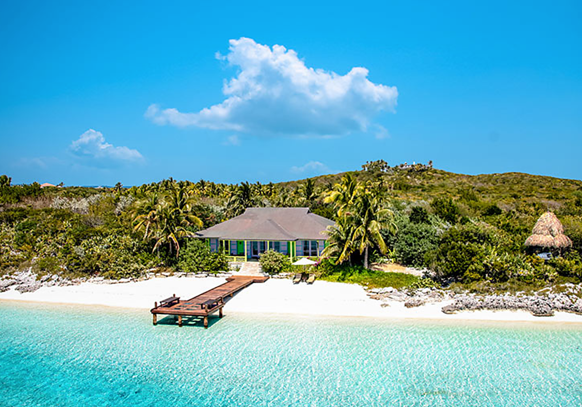 Imagen de una de las villas de Musha Cay, Las Bahamas