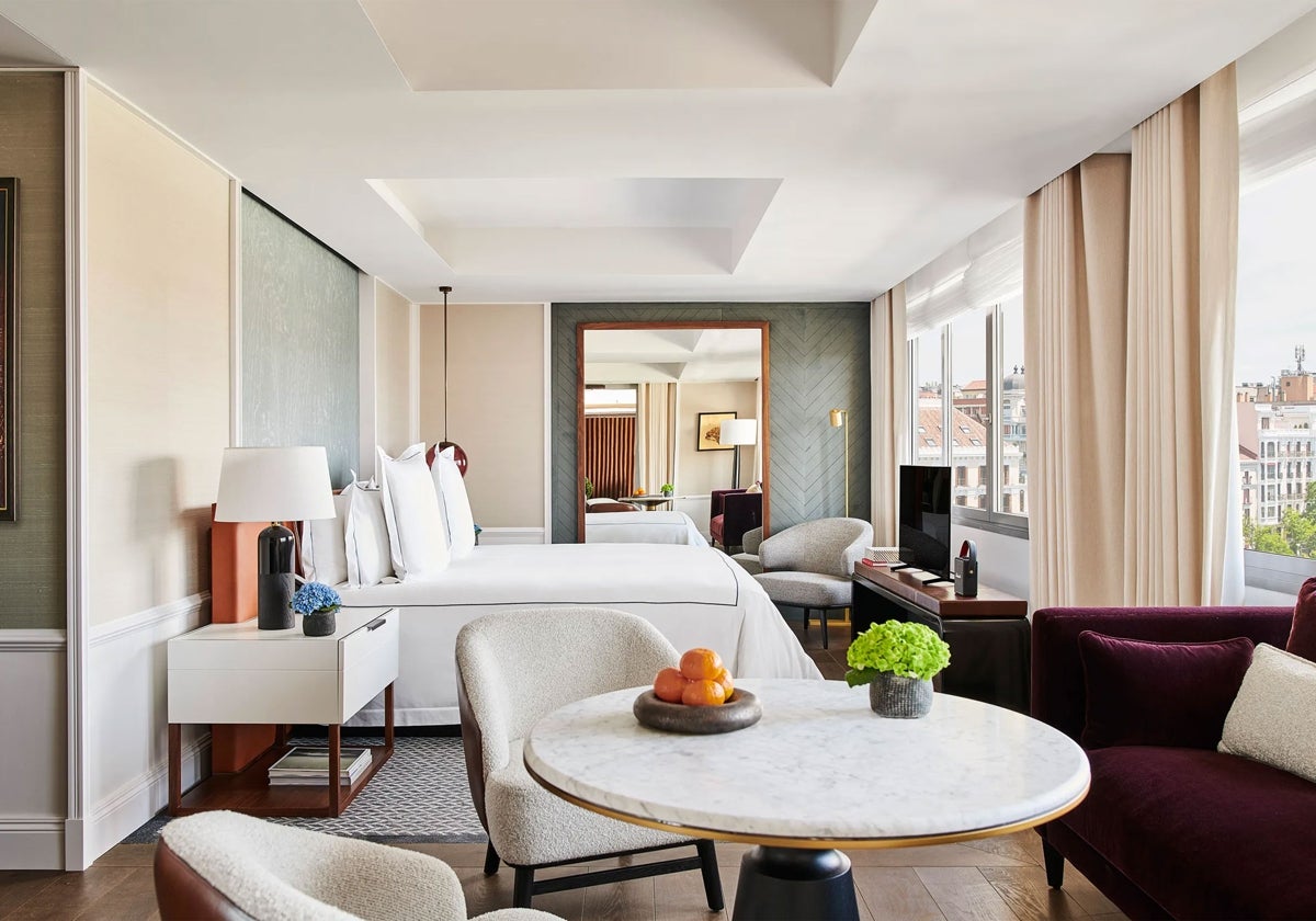 Una de las suites del hotel Rosewood Villamagna en Madrid