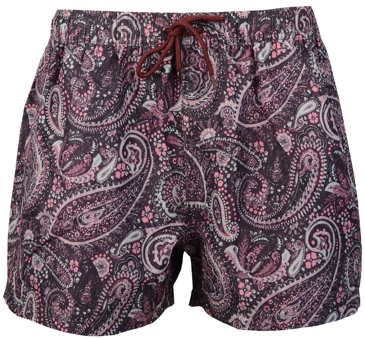 La marca española Red Point propone una variedad de trajes de baño estampados para este verano para aquellos a los que les gusta arriesgar y combinar, como esta bermuda  estampado grande tipo paisley, ideal para ir de la playa al chiringuito. Precio: 49,95€