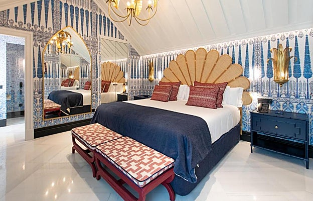 Una de las suites del hotel Casa Palacio Don Ramón de Sevilla.