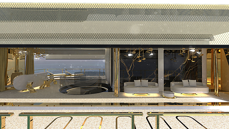 Este yate-submarino cuenta con materiales de alta calidad en sus más de 1,000 metros cuadrados de espacio interior