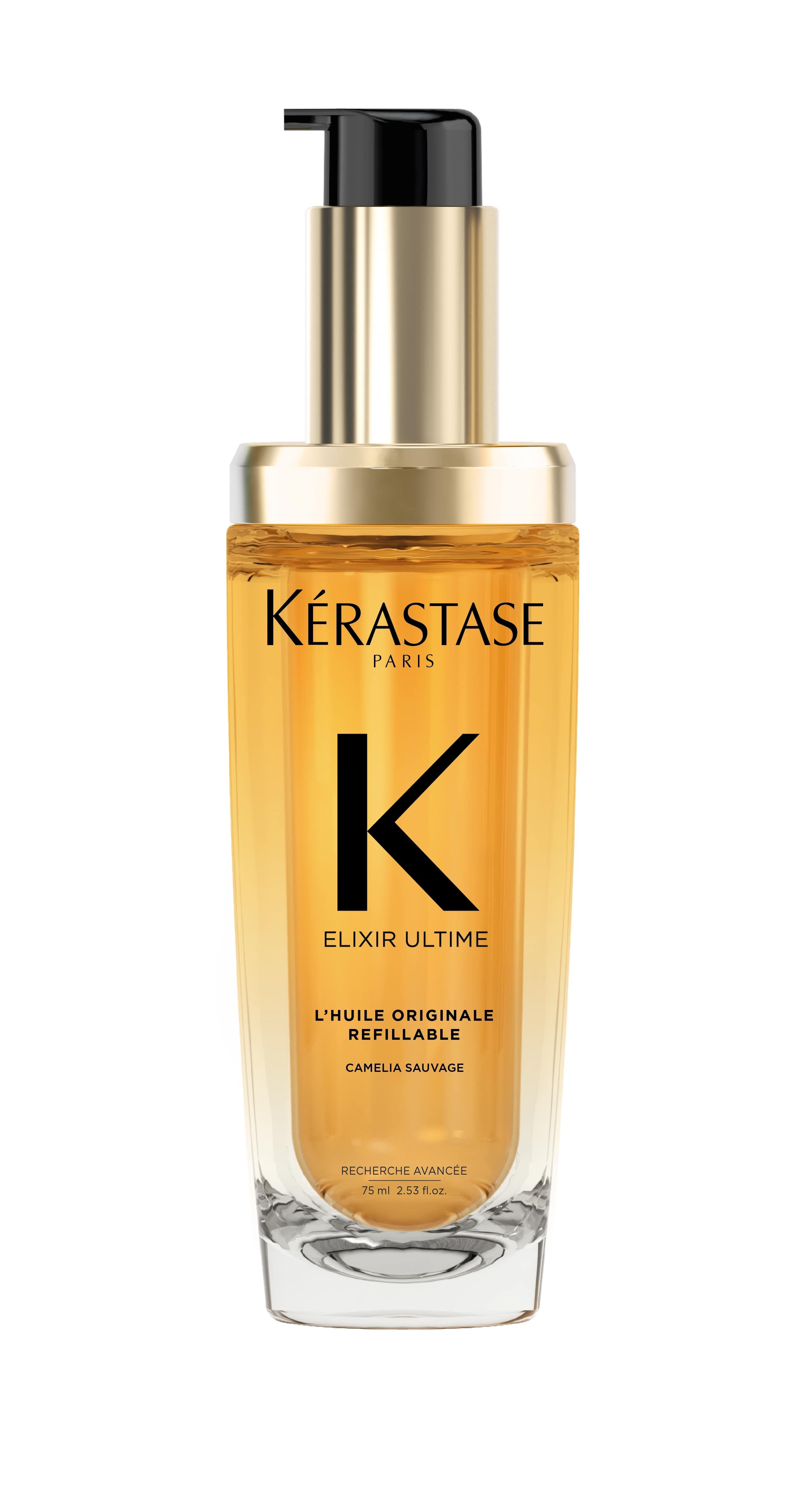 Oro líquido para el cabello. El icónico acete para el pelo Elixir Ultime de Kérastase acaba de llegar al mercado con una forma y un formato renovado para cuidar e iluminar el cabello. Las madres incondicionales de este mítico aceite capilar harán las delicias al recibir el nuevo producto. Coincidiendo con el 60 aniversario de la marca y tras seis años de investigación en el desarrollo de una nueva generación de aceites para el cabello, Kérastase ha lanzado un renovado elixir la camelia silvestre francesa es el ingrediente estrella. Según la propia marca, Elixir Ultime ofrece un 100% más de brillo durante 48 horas y 96 horas de antiencrespamiento. También promete un cabello más suave, fuerte e hidratado, previene las puntas abiertas y ofrece protección térmica hasta 230º. Todo ello, además, en un formato recargable. Su precio es de 66,96 euros (75 ml) y 30.42 euros (30 ml). La recarga de 75 ml cuesta 50 euros.