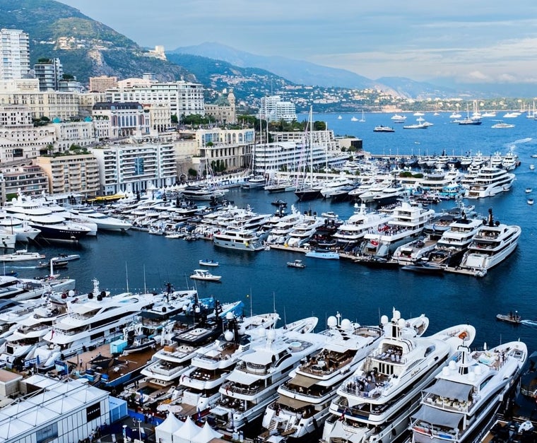 Vista aérea del Monaco Yacht Show