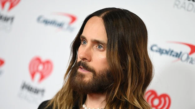 After image - Jared Leto left his short hair behind to show off long hair.