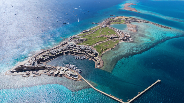 Vista aérea de la isla de Sindalah