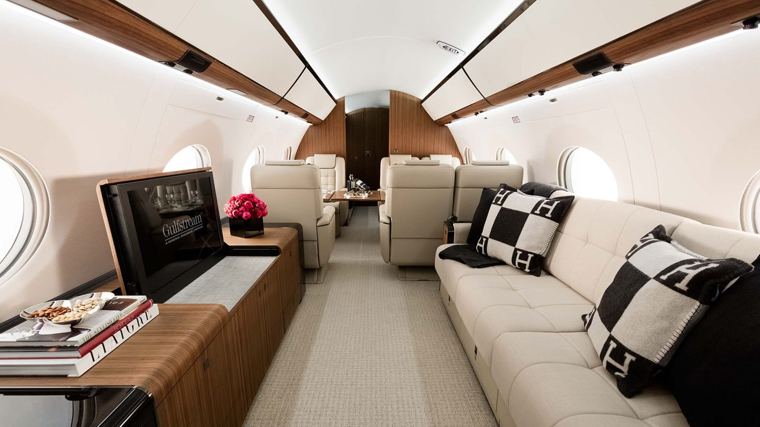 Imagen del interior del modelo de avión privado G650ER
