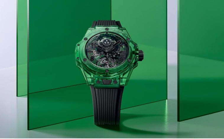 Imagen principal - El nuevo Big Bang Tourbillon Automatic Green Saxem de Hublot