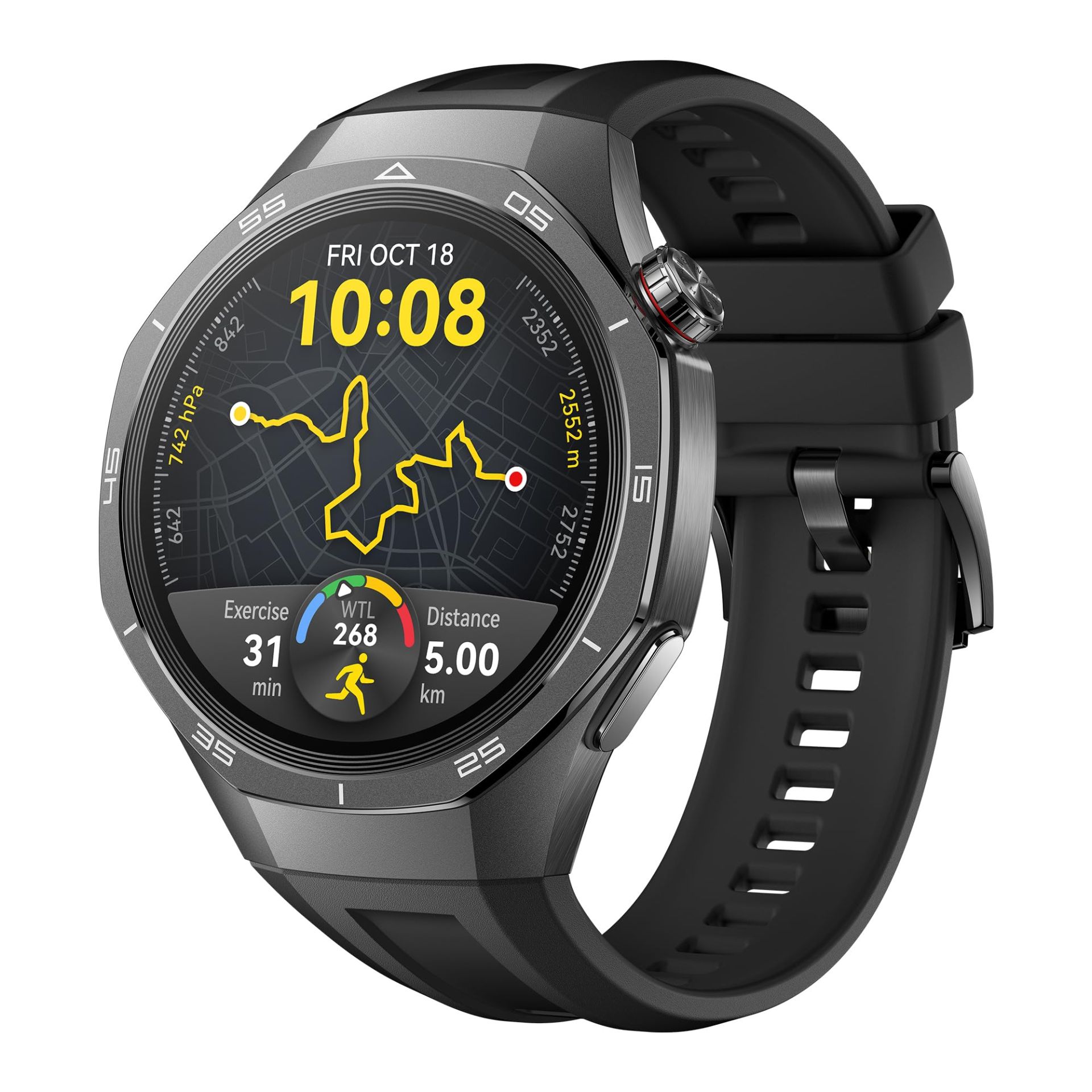 Padres conectados. El último smartwatch de HUAWEI, el Watch GT 5 Pro, además de cumplir las funciones más básicas como recibir notificaciones, realizar llamadas, reproducir música y activar la cámara del smartphone, monitoriza hasta 60 indicadores de salud y bienestar, como el recuento de calorías, y más de 100 deportes, como el pádel y el yoga. El reloj incorpora también innovadoras funciones de fitness, como el análisis de tipo de carrera, que sugiere movimientos a aplicar durante el ejercicio para evitar cualquier lesión, o la función de sendero, que ofrece información sobre la ruta en tiempo real. Precio: 329 euros, aunque la marca aplicará un descuento del 10% con motivo del Día del Padre