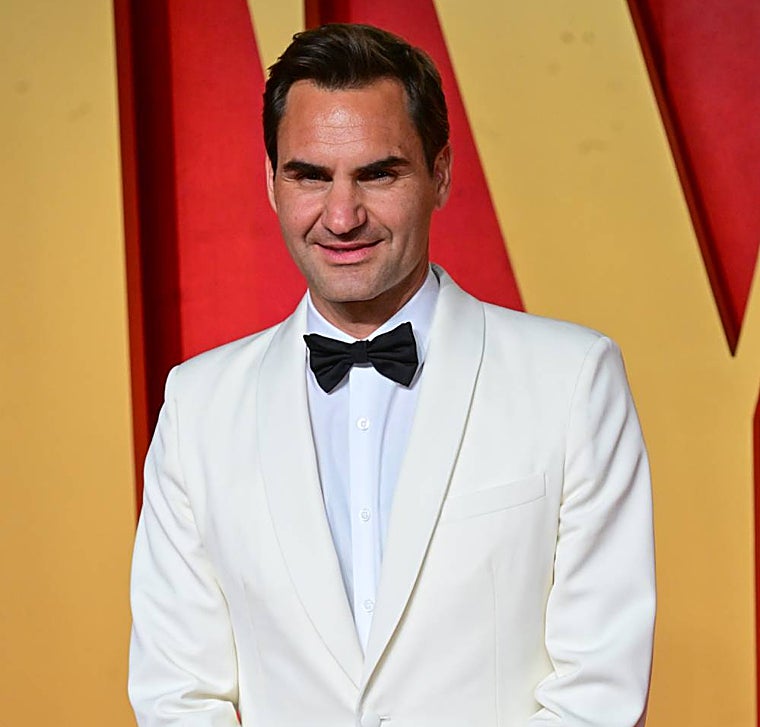 Roger Federer en una de las fiestas posteriores a la gala de los Oscar en 2024