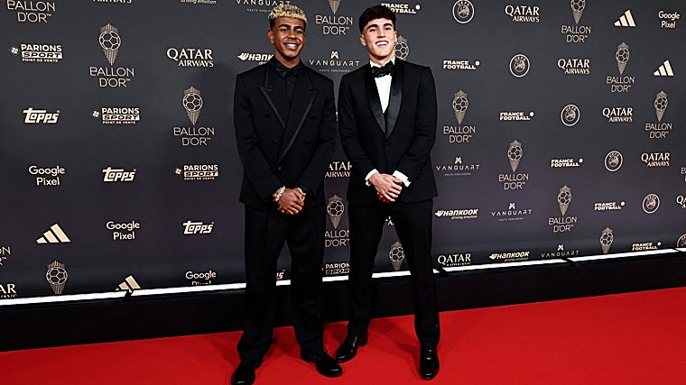 Lamine Yamal en la alfombra roja del Balón de Oro
