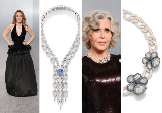 Jane Fonda y Philippine Leroy-Beaulieu con joyas de Pomellato