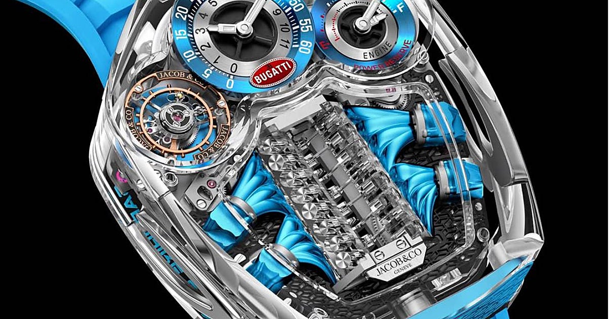 Un reloj de un millón de euros con un motor V16 de Bugatti en miniatura
