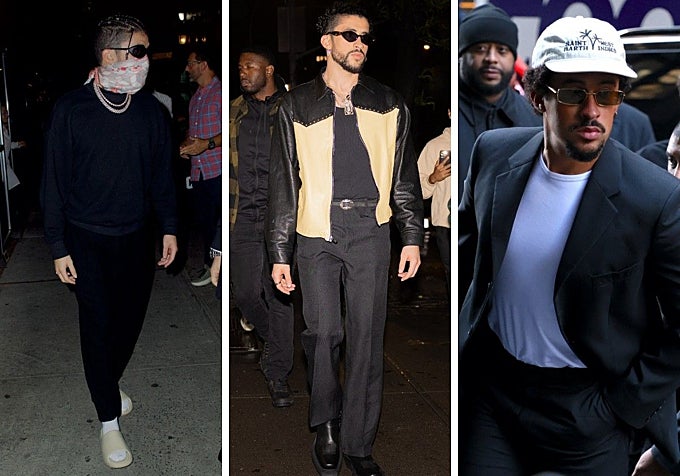 Evolución del 'street style' del artista por las calles de Nueva York en los años 2022, 2023 y 2025.