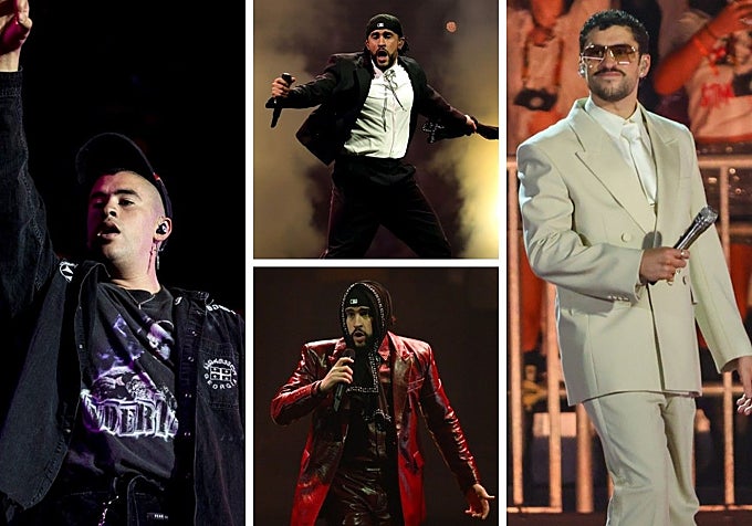 Bad Bunny en el festival Río Babel de Madrid (2019), en la gira de 'El último tour del mundo' (2024, Los Ángeles y Miami) y el concierto en el Allianz Parque de São Paulo (2026).