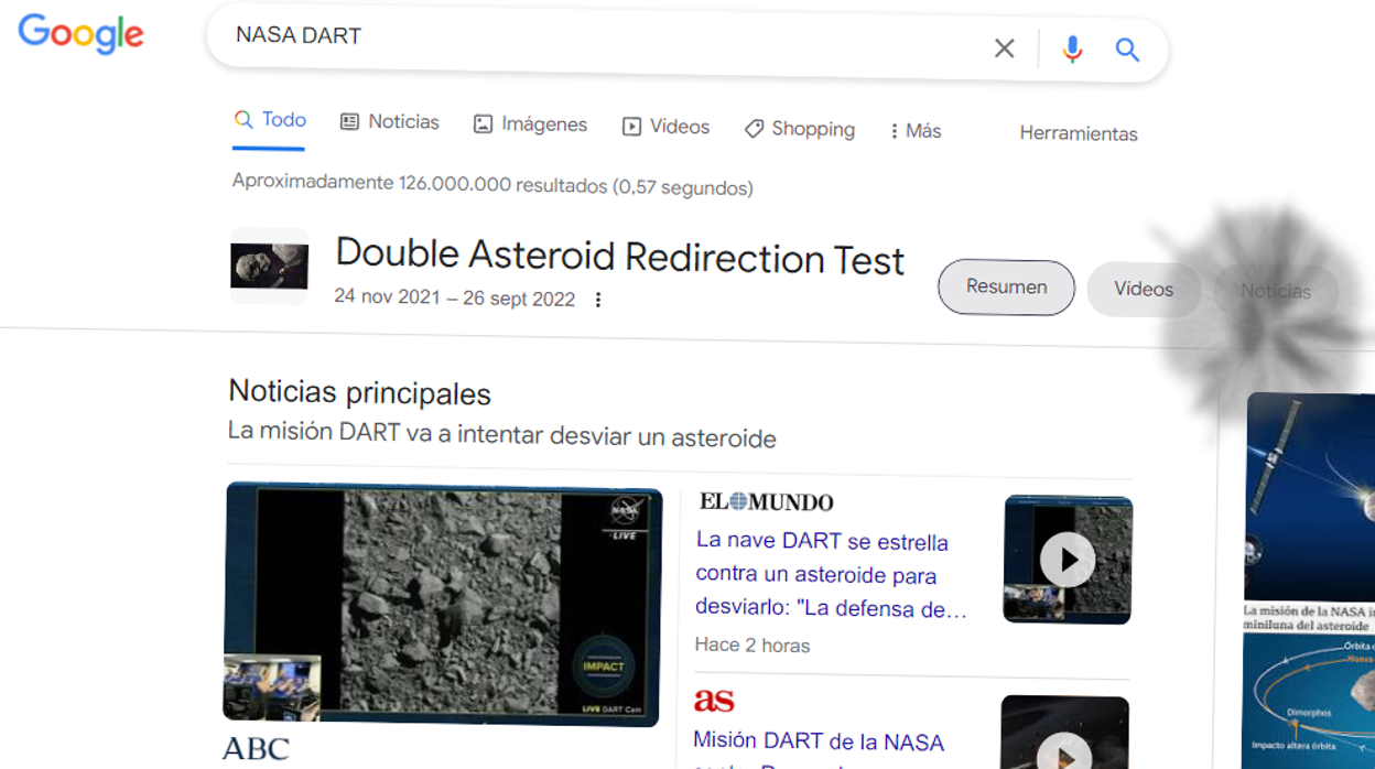 ¿Has tecleado NASA DART en Google ? Descubre el divertido guiño a la misión espacial