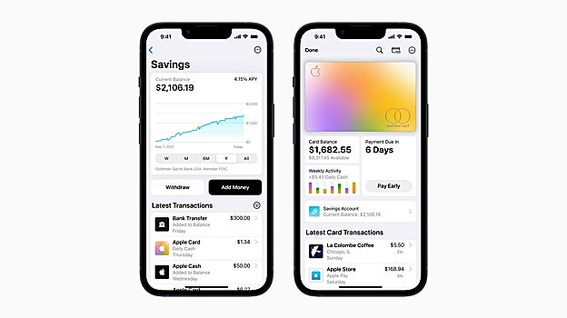 Interfaz de la nueva cuenta de ahorro de Apple