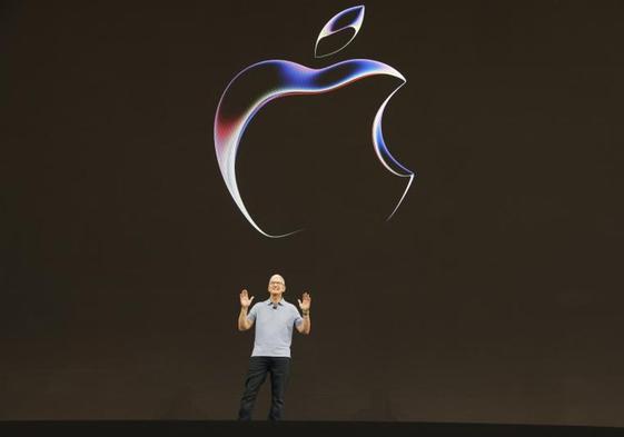 Tim Cook, director ejecutivo de Apple, durante el evento