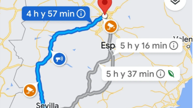 Sistema de radares por defecto en Google Maps
